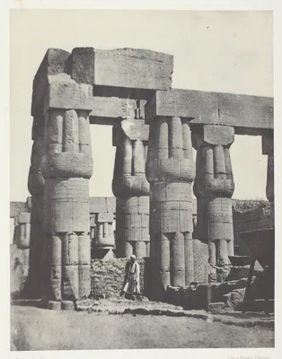 Louqsor, Groupe de Colonnes dans le Palais; Thèbes, plate 26 from the album "Egypte, Nubie, Palestine et Syrie" (1852) — Maxime Du Camp