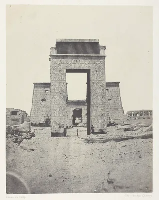 Karnak, Propylone du Temple de Khons; Thèbes, plate 27 from the album "Egypte, Nubie, Palestine et Syrie" (1852) — Maxime Du Camp