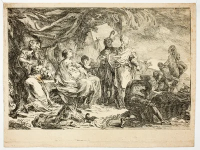 Laban Searching for his Household Gods — Gabriel de Saint-Aubin
