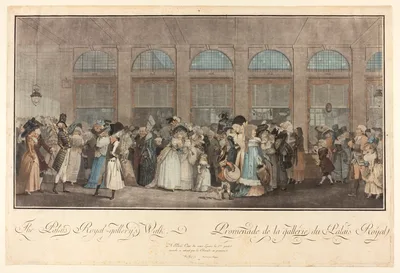 Promenade de la gallerie du Palais Royal (The Palais Royal-gallery Walk) — Philibert-Louis Debucourt