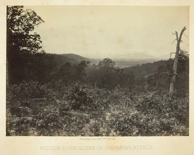 Mission Ridge Scene of Sherman's Attack — George N. Barnard