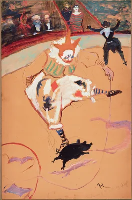 At the Circus Fernando: Medrano with a Piglet — Henri de Toulouse-Lautrec