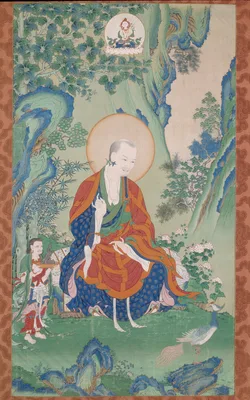Painted Banner (Thangka) of Vajriputra, One of the Sixteen Great Arhats — Tibeto-Chinese
