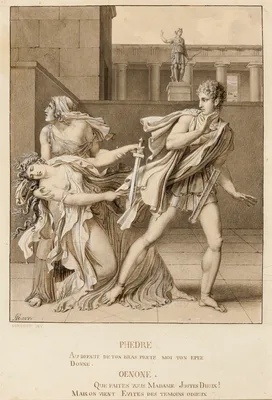 Phaedre, Having Declared Her Passion, Attempts to Kill Herself with the Sword of Hippolytus — Anne-Louis Girodet