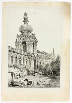 Dresden, from Facsimiles of Sketches made in Flanders and Germany — Samuel Prout