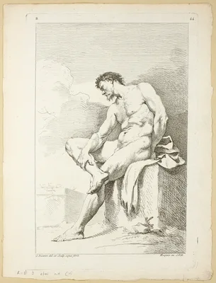 Page 44, from Second Livre de Figures d'Academies Gravées en Partie par les Professeurs de l’Académie Royale — Charles-Joseph Natoire