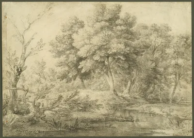 Wooded Landscape with Stream — Thomas Gainsborough