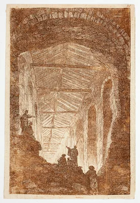 The Antique Gallery, plate ten from Les Soirées de Rome — Hubert Robert