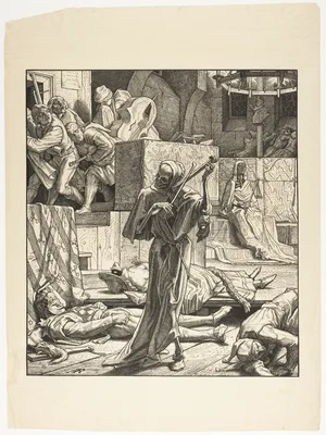 Death the Strangler, The First Outbreak of Cholera at a Masked Ball in Paris, 1831 — Alfred Rethel