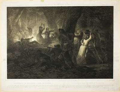 Deliverance of the Daughters of Daniel Boone and Callaway, plate two from Histoire des Premiere Colons d'Amerique — Karl Bodmer