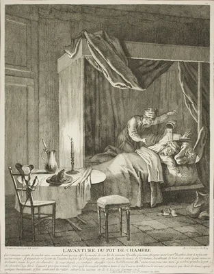The Adventure of the Chamber Pot, plate four from Scènes du Roman Comique — Jean-Baptiste Oudry