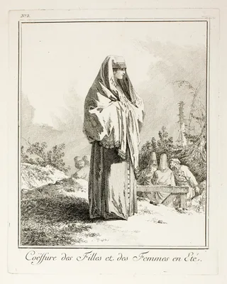 Coeffure des Filles et des Femmes en Ete (Headdress for Girls and Women in the Summer, plate three from Divers Habillements des Peuples du Nord) — Jean-Baptiste Le Prince