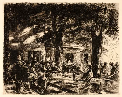 Beer Garden in Rosenheim — Max Liebermann