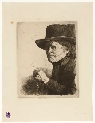 Old Man with a Walking Stick — Wilhelm Leibl