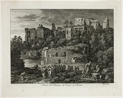 Ruins of the Palace of the Caesars in Rome, plate eight from Die Römische Ansichten — Joseph Anton Koch