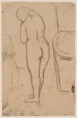 Drawing for "Standing Nude" — Mary Cassatt