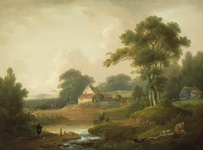 Landscape with Fisherman and Washerwoman — John Rathbone