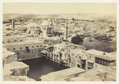 The Pool of Hezekiah, from the Tower of Hippicus, Jerusalum — Francis Frith
