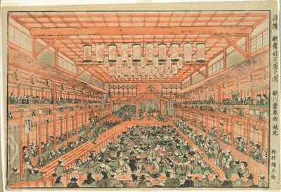 Perspective Picture of a Kabuki Theater (Uki-e Kabuki shibai no zu) — Utagawa Toyoharu