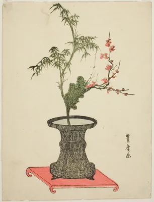 Three friends Ikebana — Utagawa Toyohiro