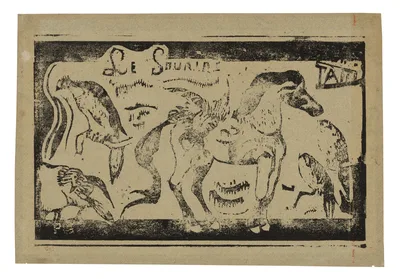A Horse and Birds, headpiece for Le sourire — Paul Gauguin