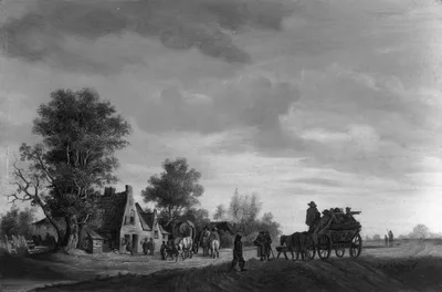 Travellers Arriving at an Inn — Pieter de Neyn
