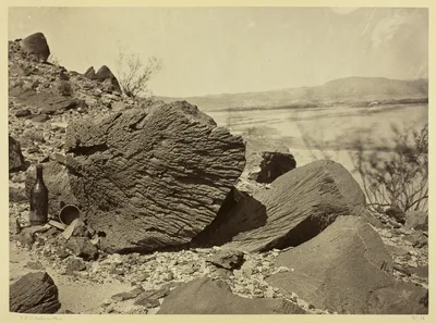 Rock Carved by Drifting Sand, Below Fortification Rock, Arizona — Timothy H. O'Sullivan
