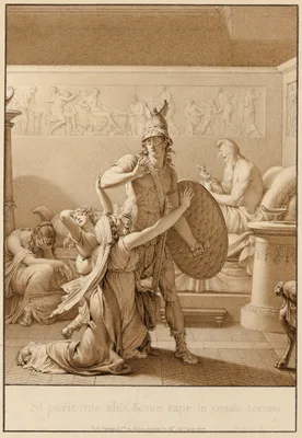 Creusa Pleads with Aeneas as He Leaves for War — Jean-Michel Moreau