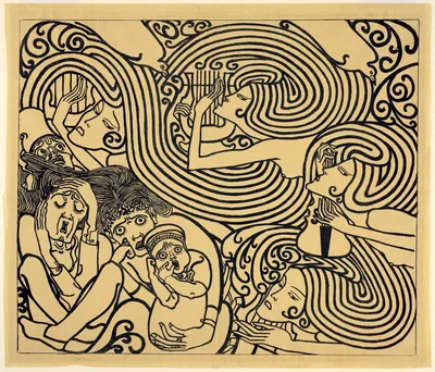 Image Design for a Poster, Wagenaar's Cantata 'The Shipwreck' — Jan Toorop