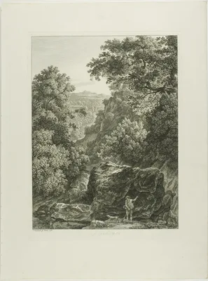 A Subiaco, from Malerisch Radierte Prospekte aus Italien — Johann Christian Reinhart