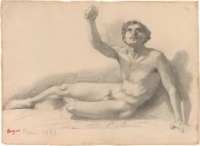 Study of a Male Nude — Edgar Degas