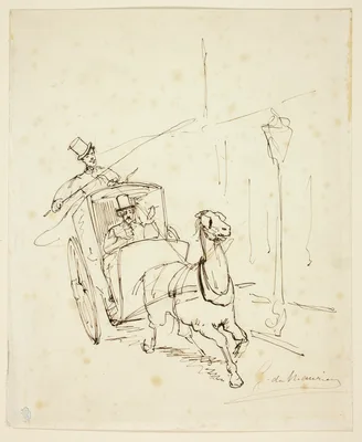Whistler in a Hansom Cab — George du Maurier