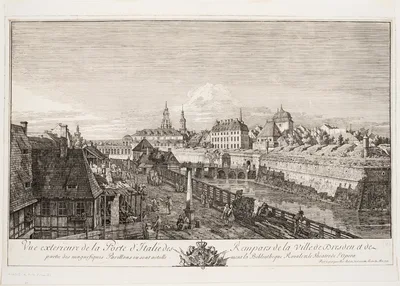 Exterior View of the Italian Gate of the Ramparts of the Town of Dresden — Bernardo Bellotto
