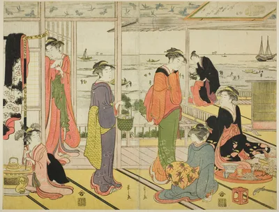 In a Pleasure House in Shinagawa (Shinagawa no rojo) — Hosoda Eishi