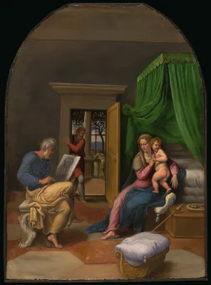 Saint Luke Drawing the Virgin and Christ Child — Girolamo da Carpi