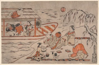 Cooling Off on a Summer Evening — Okumura Masanobu