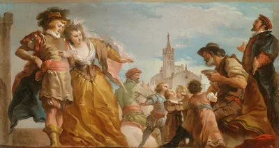 The Meeting of Gautier, Count of Antwerp, and his Daughter, Violante — Giuseppe Cades