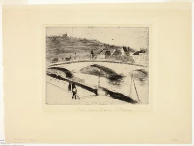 The Stone Bridge at Rouen — Camille Pissarro