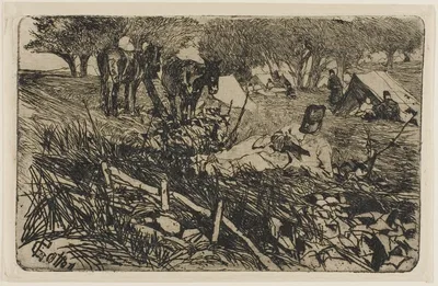 The Letter at Camp — Giovanni Fattori