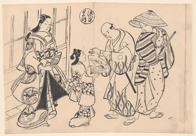 The Yugao Chapter from "The Tale of Genji" (Genji Yugao), from a series of Genji parodies — Okumura Masanobu