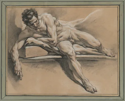 Academic Study of a Reclining Male Nude — François Boucher