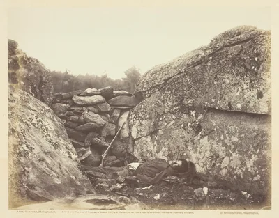 Home of a Rebel Sharpshooter, Gettysburg — Alexander Gardner