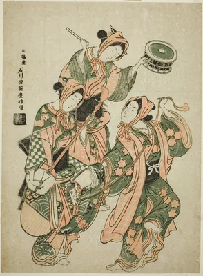 The Hobby Horse Dance (harugoma odori) — Ishikawa Toyonobu
