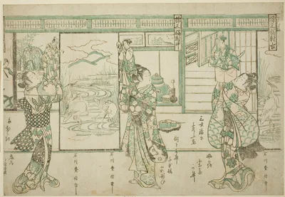 Puppeteers - A Set of Three (Ayatsuri sanpukutsui) — Ishikawa Toyonobu