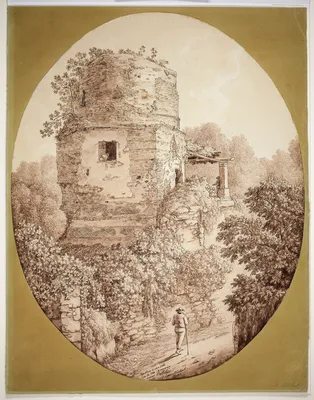 Tower with Man Walking — Jacob Philipp Hackert