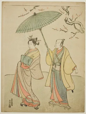 The Actors Ichikawa Komazo I (L) and Nakamura Matsue I (R) — Torii Kiyomitsu