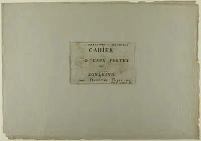 Cover page, from Cahier de six eaux-fortes, vues de Hollande — Johan Jongkind