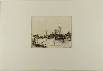 The Canal, from Cahier de six eaux-fortes, vues de Hollande — Johan Jongkind