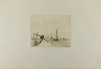 The Two Sailboats, from Cahier de six eaux-fortes, vues de Hollande — Johan Jongkind
