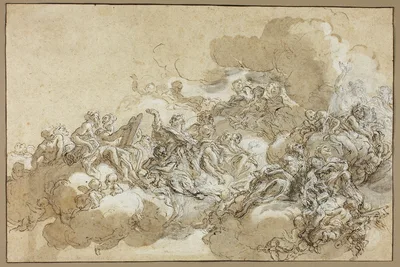 Detail Study for The Assumption of St. Agnes — Giovanni Battista Gaulli